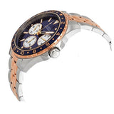 Guess Odyssey Blue Dial Two Tone Steel Strap Watch For Men - W1107G3 Authentic Buy Shop Now