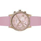 Guess Solar Rose Gold Dial Pink Rubber Strap Watch For Women - W1135L2 Authentic Buy Shop Now