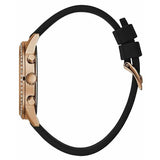 Guess Solar 40mm Black & Rose Gold Dial Black Rubber Strap Watch For Women - W1135L4 Authentic Buy Shop Now