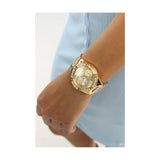 Guess Frontier Diamonds Gold Dial Gold Steel Strap Watch For Women - W1156L2 Authentic Buy Shop Now