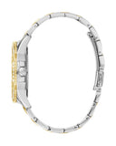 Guess Frontier Chronograph Crystals Gold Dial Two Tone Steel Strap Watch For Women - W1156L5 Authentic Buy Shop Now