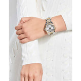 Guess Frontier Chronograph Crystals Gold Dial Two Tone Steel Strap Watch For Women - W1156L5 Authentic Buy Shop Now