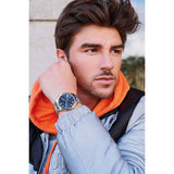 Guess Hendrix Chronograph Blue Dial Silver Steel Strap Watch for Men - W1309G1 Authentic Buy Shop Now