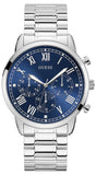 Guess Hendrix Chronograph Blue Dial Silver Steel Strap Watch for Men - W1309G1 Authentic Buy Shop Now