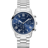 Guess Hendrix Chronograph Blue Dial Silver Steel Strap Watch for Men - W1309G1 Authentic Buy Shop Now