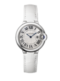 Cartier Ballon Bleu De Cartier Silver Dial White Leather Strap Watch for Women - W6920086 Authentic Buy Shop Now