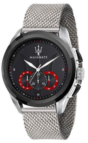 Maserati Traguardo Black Dial Silver Mesh Bracelet Watch For Men - R8873612005 Authentic Buy Shop Now