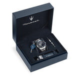 Maserati SFIDA Automatic Skeleton Blue Dial Silver Steel Strap Watch For Men - R8823140007 Authentic Buy Shop Now
