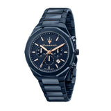 Maserati Stile Chronograph Blue Dial Blue Steel Strap Watch For Men - R8873642008 Authentic Buy Shop Now