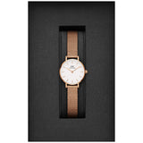Daniel Wellington Petite Pressed Melrose White Dial Gold Mesh Bracelet Watch For Women - DW00100447 Authentic Buy Shop Now