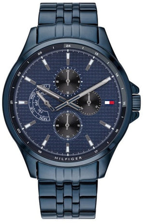 Tommy Hilfiger Shawn Quartz Blue Dial Blue Steel Strap Watch for Men - 1791618 Authentic Buy Shop Now