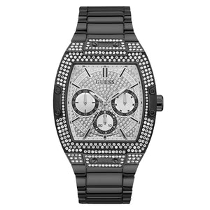 Guess Phoenix Multifunction Crystals Silver Dial Black Steel Strap Watch For Men - GW0094G3 Authentic Buy Shop Now