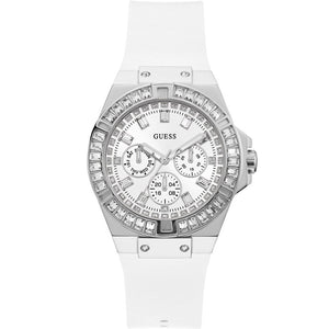 Guess Venus Diamonds White Dial White Rubber Strap Watch for Women - GW0118L3 Authentic Buy Shop Now