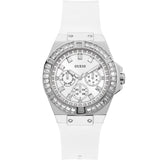 Guess Venus Diamonds White Dial White Rubber Strap Watch for Women - GW0118L3 Authentic Buy Shop Now