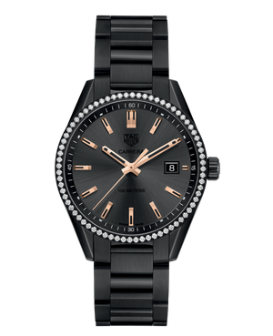 Tag Heuer Carrera Quartz Diamonds Black Dial Black Steel Strap Watch for Women - WAR1115.BA0602 Authentic Buy Shop Now
