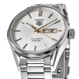 Tag Heuer Carrera Calibre 5 White Dial Silver Steel Strap Watch for Men - WAR201D.BA0723 Authentic Buy Shop Now