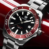 Tag Heuer Aquaracer Black Dial Silver Steel Strap Watch for Men - WAY101B.BA0746 Authentic Buy Shop Now