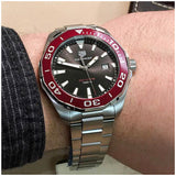 Tag Heuer Aquaracer Black Dial Silver Steel Strap Watch for Men - WAY101B.BA0746 Authentic Buy Shop Now