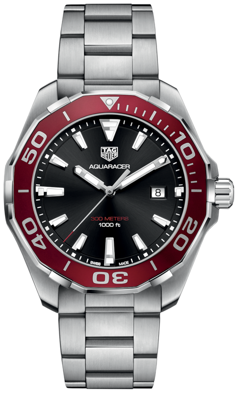 Tag Heuer Aquaracer Black Dial Silver Steel Strap Watch for Men - WAY101B.BA0746 Authentic Buy Shop Now