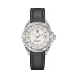 Tag Heuer Aquaracer Quartz White Dial Black Rubber Strap Watch for Men - WAY1111.FT8021 Authentic Buy Shop Now
