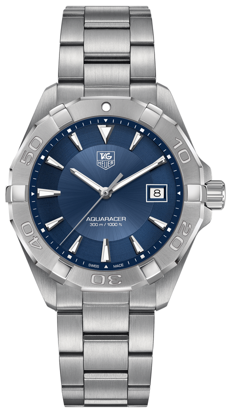 Tag Heuer Aquaracer Quartz Blue Dial Silver Steel Strap Watch for Men - WAY1112.BA0928 Authentic Buy Shop Now