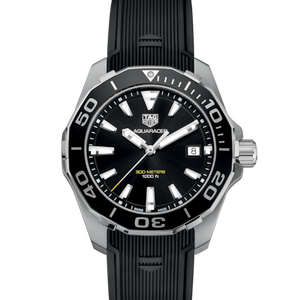 Tag Heuer Aquaracer Black Dial Black Rubber Strap Watch for Men - WAY111A.FT6151 Authentic Buy Shop Now