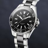 Tag Heuer Aquaracer Quartz Black Dial Two Tone Steel Strap Watch for Men - WAY131A.BA0913 Authentic Buy Shop Now