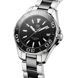 Tag Heuer Aquaracer Quartz Black Dial Two Tone Steel Strap Watch for Men - WAY131A.BA0913 Authentic Buy Shop Now