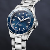 Tag Heuer Aquaracer Diamonds Blue Dial Silver Steel Strap Watch for Women - WAY131L.BA0748 Authentic Buy Shop Now