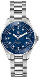 Tag Heuer Aquaracer Diamonds Blue Dial Silver Steel Strap Watch for Women - WAY131L.BA0748 Authentic Buy Shop Now