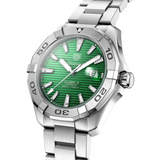 Tag Heuer Aquaracer Calibre 5 Automatic Green Dial Silver Steel Strap Watch for Men - WAY2015.BA0927 Authentic Buy Shop Now