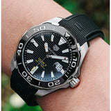 Tag Heuer Aquaracer Calibre 5 Automatic Black Dial Black Rubber Strap Watch for Men - WAY201A.FT6142 Authentic Buy Shop Now