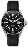 Tag Heuer Aquaracer Calibre 5 Automatic Black Dial Black Rubber Strap Watch for Men - WAY201A.FT6142 Authentic Buy Shop Now