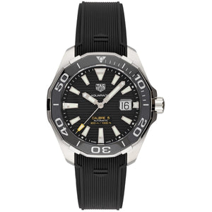Tag Heuer Aquaracer Calibre 5 Automatic Black Dial Black Rubber Strap Watch for Men - WAY201A.FT6142 Authentic Buy Shop Now