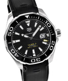 Tag Heuer Aquaracer Calibre 5 Automatic Black Dial Black Rubber Strap Watch for Men - WAY201A.FT6142 Authentic Buy Shop Now