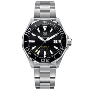 Tag Heuer Aquaracer Black Dial Silver Steel Strap Strap Watch for Men - WAY201A.BA0927 Authentic Buy Shop Now