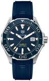 Tag Heuer Aquaracer Calibre 5 Automatic Blue Dial Blue Rubber Strap Watch for Men - WAY201B.FT6150 Authentic Buy Shop Now
