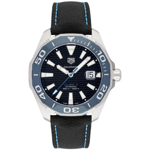 Tag Heuer Aquaracer Calibre 5 Automatic Black Dial Black Nylon Strap Watch for Men - WAY201C.FC6395 Authentic Buy Shop Now