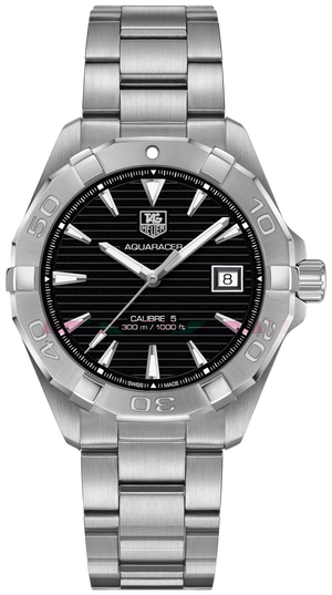 Tag Heuer Aquaracer Automatic Black Dial Silver Steel Strap Watch for Men - WAY2110.BA0928 Authentic Buy Shop Now