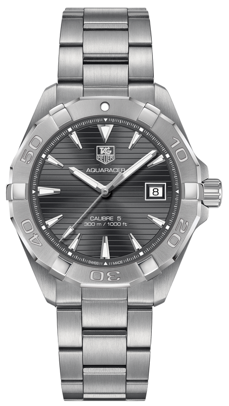 Tag Heuer Aquaracer Automatic Anthracite Grey Dial Silver Steel Strap Watch for Men - WAY2113.BA0928 Authentic Buy Shop Now