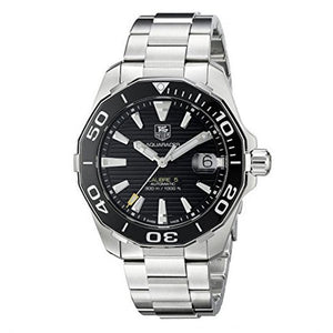 Tag Heuer Aquaracer Automatic Black Dial Silver Steel Strap Watch for Men - WAY211A.BA0928 Authentic Buy Shop Now