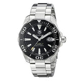 Tag Heuer Aquaracer Automatic Black Dial Silver Steel Strap Watch for Men - WAY211A.BA0928 Authentic Buy Shop Now