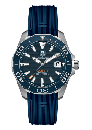 Tag Heuer Aquaracer Calibre 5 Blue Dial Blue Silicone Strap Watch for Men - WAY211C.FT6155 Authentic Buy Shop Now