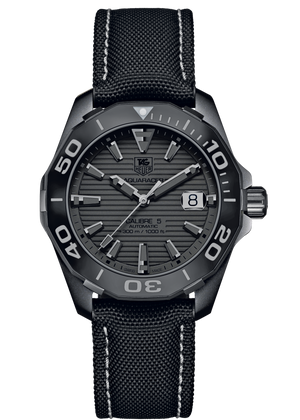 Tag Heuer Aquaracer 300 Swiss Limited Edition Black Dial Black Nylon Strap Watch for Men - WAY218B.FC6364 Authentic Buy Shop Now