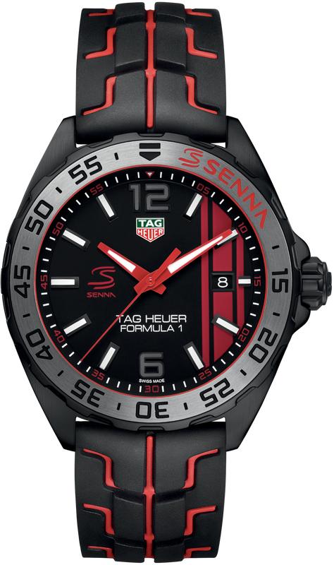 Tag Heuer Formula 1 Senna Special Edition Black Dial Two Tone Rubber Strap Watch for Men - WAZ1014.FT8027 Authentic Buy Shop Now