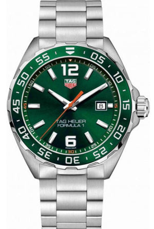 Tag Heuer Formula 1 Limited Edition Green Dial Silver Steel Strap Watch for Men - WAZ1017.BA0842 Authentic Buy Shop Now