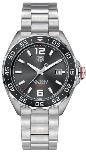 Tag Heuer Formula 1 Calibre 5 Chronograph Anthracite Dial Silver Steel Strap Watch for Men - WAZ2011.BA0842 Authentic Buy Shop Now