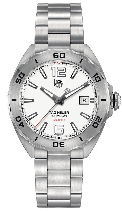 Tag Heuer Formula 1 Calibre 5 Automatic White Dial Silver Steel Strap Watch for Men - WAZ2114.BA0875 Authentic Buy Shop Now