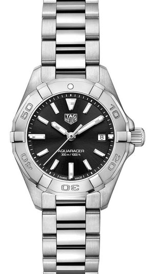 Tag Heuer Aquaracer Quartz Black Dial Silver Steel Strap Watch for Women - WBD1410.BA0741 Authentic Buy Shop Now