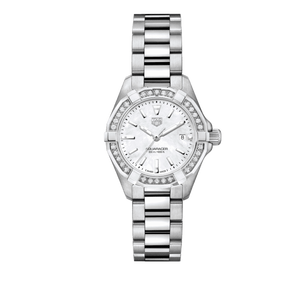Tag Heuer Aquaracer Diamonds Mother of Pearl White Dial Silver Steel Strap Watch for Women - WBD1413.BA0741 Authentic Buy Shop Now